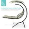 Best Choice Products Hanging Curved Chaise Lounge Chair Swing for Backyard, Patio w/ Pillow, Shade, Stand